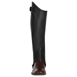 Mini-chaps unisex in pelle traforata per un comfort massimo Salisbury Equestro Nero