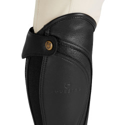 Mini-chaps unisex in pelle traforata per un comfort massimo Salisbury Equestro Nero