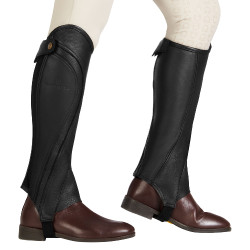 Mini-chaps unisex in pelle traforata per un comfort massimo Salisbury Equestro Nero
