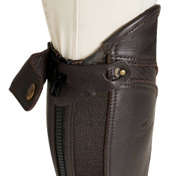 Mini-chaps unisex in pelle traforata per un comfort massimo Salisbury Equestro Marrone Mini-chaps unisex in pelle traforata per un comfort massimo Salisbury Equestro Marrone