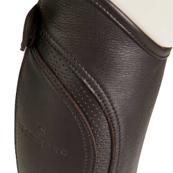 Mini-chaps unisex in pelle traforata per un comfort massimo Salisbury Equestro Marrone Mini-chaps unisex in pelle traforata per un comfort massimo Salisbury Equestro Marrone