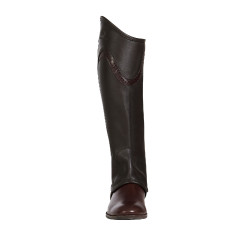 Mini-chaps in pelle con profilo a contrasto Equestro Marrone