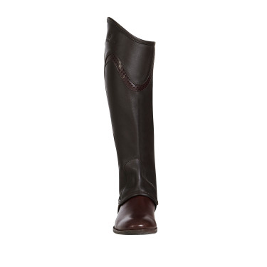 Mini-chaps in pelle con profilo a contrasto Equestro Marrone