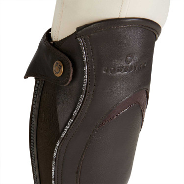 Mini-chaps in pelle con profilo a contrasto Equestro Marrone