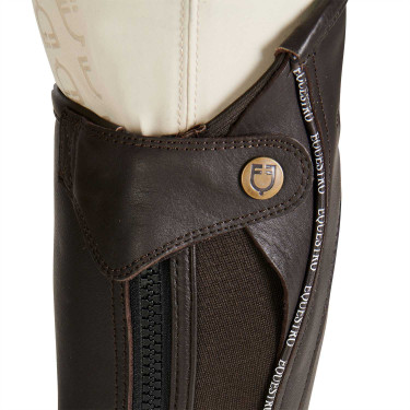 Mini-chaps in pelle con profilo a contrasto Equestro Marrone