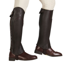 Mini-chaps in pelle con profilo a contrasto Equestro Marrone