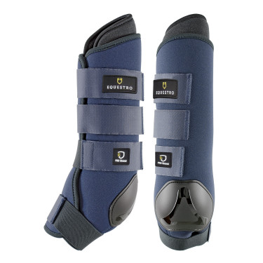 Stinchiere da riposo in neoprene/cotone con rinforzo in plastica Equestro, confezione da 2 Marina Blu marino Stinchiere da riposo in neoprene/cotone con rinforzo in plastica Equestro, confezione da 2 Marina Blu marino
