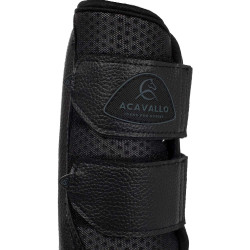 Stinchiere anteriori in neoprene traforato con doppia chiusura in velcro Acavallo Nero