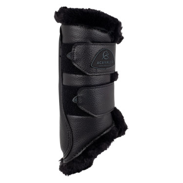 Stinchiere anteriori in ecopelle con pelliccia sintetica e doppio velcro Acavallo Stinchiere anteriori in ecopelle con pelliccia sintetica e doppio velcro Acavallo