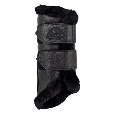 Stinchiere anteriori in ecopelle con pelliccia sintetica e doppio velcro Acavallo Stinchiere anteriori in ecopelle con pelliccia sintetica e doppio velcro Acavallo