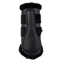 Stinchiere anteriori in ecopelle con pelliccia sintetica e doppio velcro Acavallo Nero Stinchiere anteriori in ecopelle con pelliccia sintetica e doppio velcro Acavallo Nero