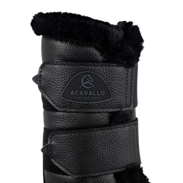 Stinchiere anteriori in ecopelle con pelliccia sintetica e doppio velcro Acavallo Stinchiere anteriori in ecopelle con pelliccia sintetica e doppio velcro Acavallo