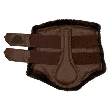 Stinchiere anteriori in ecopelle con pelliccia sintetica e doppio velcro Acavallo Marrone scuro Stinchiere anteriori in ecopelle con pelliccia sintetica e doppio velcro Acavallo Marrone scuro