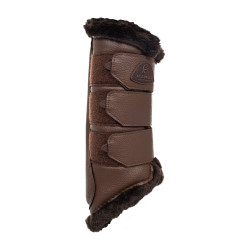 Paraglomi posteriori in cuoio sintetico con triplo velcro Acavallo Marrone scuro Paraglomi posteriori in cuoio sintetico con triplo velcro Acavallo Marrone scuro