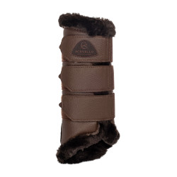 Paraglomi posteriori in cuoio sintetico con triplo velcro Acavallo Marrone scuro Paraglomi posteriori in cuoio sintetico con triplo velcro Acavallo Marrone scuro