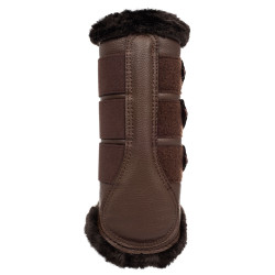 Paraglomi posteriori in cuoio sintetico con triplo velcro Acavallo Marrone scuro Paraglomi posteriori in cuoio sintetico con triplo velcro Acavallo Marrone scuro