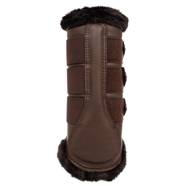 Paraglomi posteriori in cuoio sintetico con triplo velcro Acavallo Marrone scuro Paraglomi posteriori in cuoio sintetico con triplo velcro Acavallo Marrone scuro