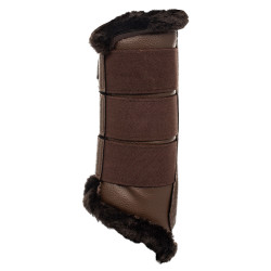 Paraglomi posteriori in cuoio sintetico con triplo velcro Acavallo Marrone scuro Paraglomi posteriori in cuoio sintetico con triplo velcro Acavallo Marrone scuro