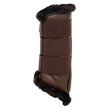 Paraglomi posteriori in cuoio sintetico con triplo velcro Acavallo Marrone scuro Paraglomi posteriori in cuoio sintetico con triplo velcro Acavallo Marrone scuro