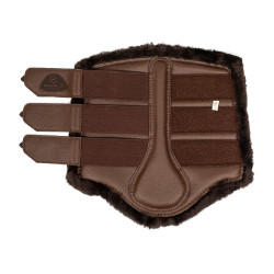 Paraglomi posteriori in cuoio sintetico con triplo velcro Acavallo Marrone scuro Paraglomi posteriori in cuoio sintetico con triplo velcro Acavallo Marrone scuro