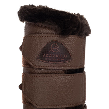 Paraglomi posteriori in cuoio sintetico con triplo velcro Acavallo Marrone scuro Paraglomi posteriori in cuoio sintetico con triplo velcro Acavallo Marrone scuro