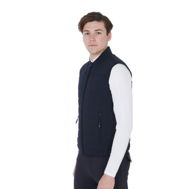 Gilet da uomo in tessuto tecnico traspirante Flam Equestro Marina Blu marino
