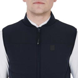 Gilet da uomo in tessuto tecnico traspirante Flam Equestro Marina Blu marino