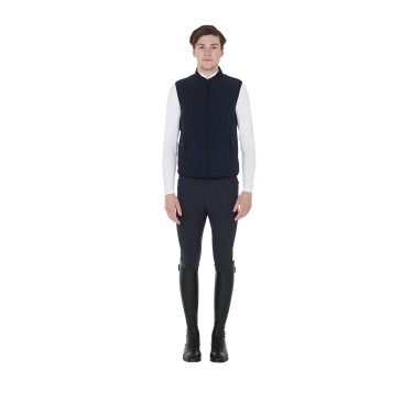 Gilet da uomo in tessuto tecnico traspirante Flam Equestro Marina Blu marino