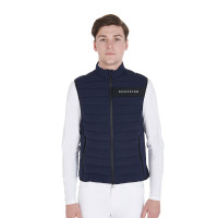 Gilet da uomo in tessuto tecnico antivento Equestro Marina Blu marino Gilet da uomo in tessuto tecnico antivento Equestro Marina Blu marino