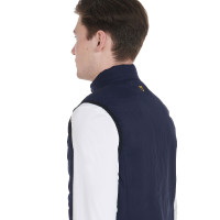 Gilet da uomo in tessuto tecnico antivento Equestro Marina Blu marino Gilet da uomo in tessuto tecnico antivento Equestro Marina Blu marino