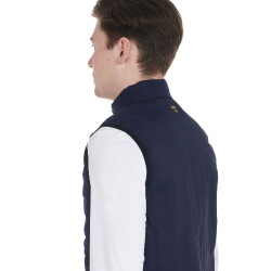 Gilet da uomo in tessuto tecnico antivento Equestro Marina Blu marino