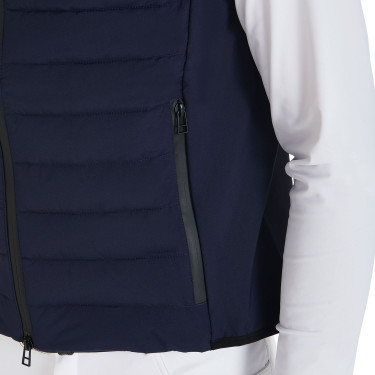 Gilet da uomo in tessuto tecnico antivento Equestro Marina Blu marino
