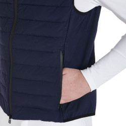 Gilet da uomo in tessuto tecnico antivento Equestro Marina Blu marino
