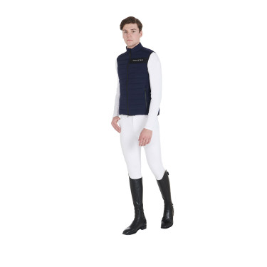 Gilet da uomo in tessuto tecnico antivento Equestro Marina Blu marino