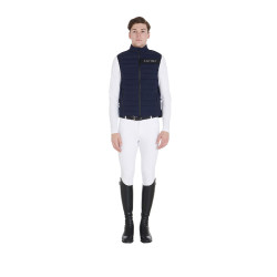 Gilet da uomo in tessuto tecnico antivento Equestro Marina Blu marino