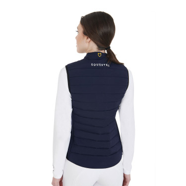 Gilet da donna in tessuto tecnico antivento Equestro Marina Blu marino