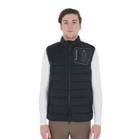 Gilet in tessuto stretch con patch in silicone da uomo Equestro Nero Gilet in tessuto stretch con patch in silicone da uomo Equestro Nero