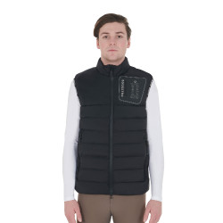 Gilet in tessuto stretch con patch in silicone da uomo Equestro Nero