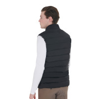 Gilet in tessuto stretch con patch in silicone da uomo Equestro Nero Gilet in tessuto stretch con patch in silicone da uomo Equestro Nero