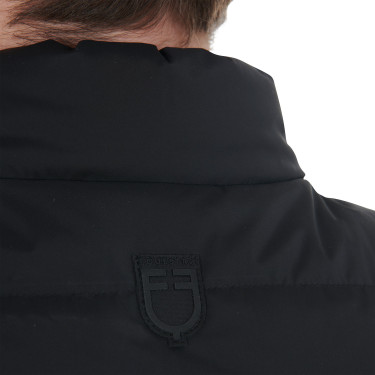 Gilet in tessuto stretch con patch in silicone da uomo Equestro Nero