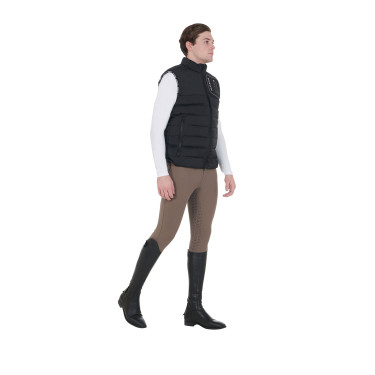 Gilet in tessuto stretch con patch in silicone da uomo Equestro Nero