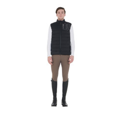 Gilet in tessuto stretch con patch in silicone da uomo Equestro Nero