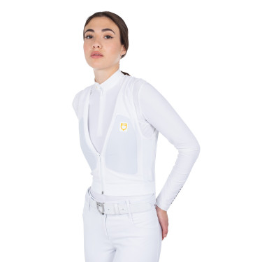 Gilet di protezione livello 2 con petto imbottito unisex Equestro Bianco Gilet di protezione livello 2 con petto imbottito unisex Equestro Bianco