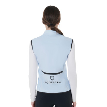 Gilet aderente in tessuto tecnico da donna Equestro Azzurro cielo Blu