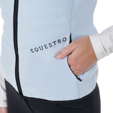 Gilet aderente in tessuto tecnico da donna Equestro Azzurro cielo Blu