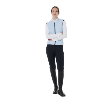 Gilet aderente in tessuto tecnico da donna Equestro Azzurro cielo Blu