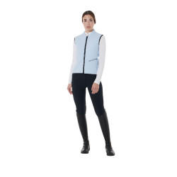 Gilet aderente in tessuto tecnico da donna Equestro Azzurro cielo Blu