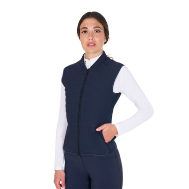 Gilet aderente in tessuto tecnico da donna Equestro Blazer marine Blu marino