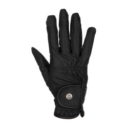Guanti unisex in pelle sintetica morbida con chiusura in velcro Equestro Nero Guanti unisex in pelle sintetica morbida con chiusura in velcro Equestro Nero