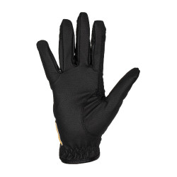 Guanti unisex in pelle sintetica morbida con chiusura in velcro Equestro Nero Guanti unisex in pelle sintetica morbida con chiusura in velcro Equestro Nero